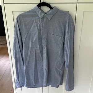 Lululemon Men’s long Sleeve Button Up - Light blue, Size Large